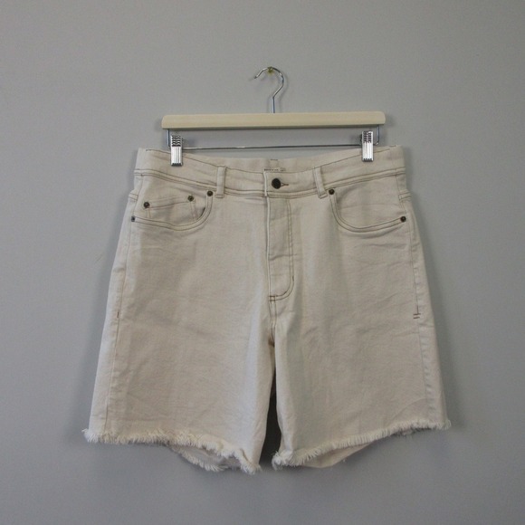 Toad & Co Balsam Seeded Cutoff Shorts Women 14 Ivory Organic Cotton Beach 480 - Picture 1 of 12